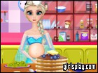 Pregnant Elsa Cooking Pancakes