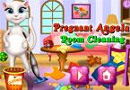 Pregnant Angela Room Cleaning
