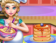 play Pregnant Elsa Baking Pancakes