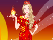 Barbie Fire Princess Dress Up