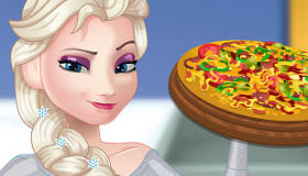 Pregnant Elsa Cooking Pizza