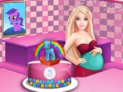 play Pregnant Barbie Pony Cake