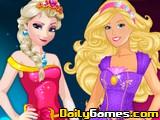 play Elsa Vs Barbie Fashion Contest