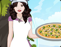play Selena Cooking Hummus Pizza