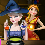 play Elsa And Anna Superpower Potions