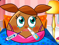 play Pou Girl Flu Care