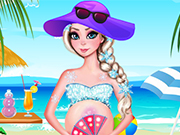 play Pregnant Elsa Beach Day
