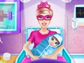 play Barbie_Superhero_And_The_New_Born_Baby