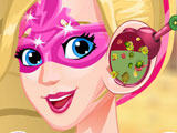 play Super Barbie Ear Problems Kissing