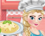 Elsa Cooking Spaghetti