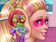 play Super Barbie Ear Doctor Kissing