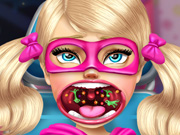 play Super Barbie Sister Throat Doctor