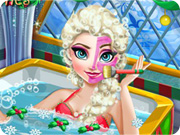 play Elsa Christmas Spa Bath