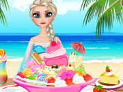 play Pregnant Elsa Ice Cream Decor