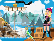 play Barbie Teen Pirate Ship Wash