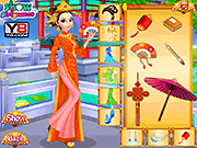 play Elsa And Anna Chinese Dressup