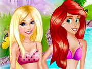 play Barbie And Ariel Pool Party