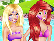 play Barbie And Ariel Pool Party