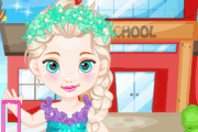 Baby Elsa Goes To School