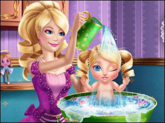 play Barbie Princess Baby Wash