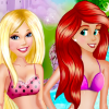play Enjoy Barbie And Ariel Pool Party
