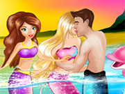 play Barbie Mermaid Kissing
