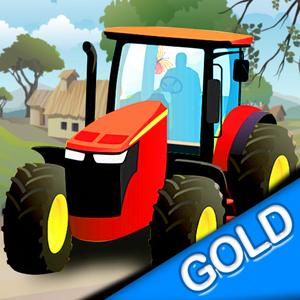 Farmer Tractor Bale Of Hay Transport - Gold Edition