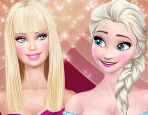 play Super Models Elsa And Barbie