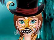 play Frozen Anna Halloween Face Art