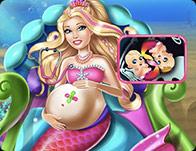 play Pregnant Barbie Mermaid Emergency