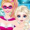 play Play Super Barbie Rescue Elsa