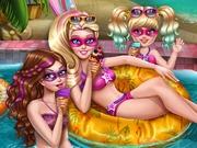 play Super Barbie Pool Party