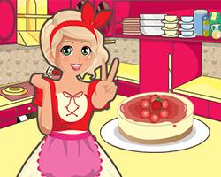 play Mia Cooking Strawberry Cheesecake