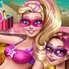 play Super Barbie Pool Party