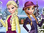 play Elsa And Anna Winter Dress Up