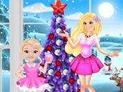 play Barbie And Baby Barbie Christmass Fun