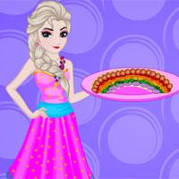 play Elsa Cooking Rainbow Pizza