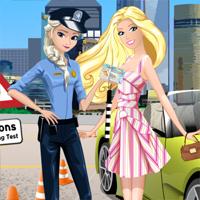 play Barbie Driving Test