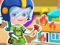 play Baby Hazel Firefighter Dressup