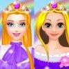play Enjoy Rapunzel And Barbie Outfits