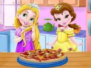 play Baby_Rapunzel_And_Belle_Cooking_Pizza