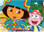 play Dora Pirate Boat