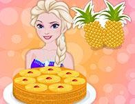 play Elsa Cooking Upside Down Pineapple Cake