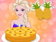 Elsa Cooking Upside Down Pineapple Cake