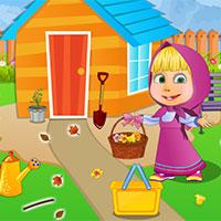 play Masha Garden Cleaning