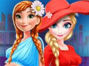 Elsa And Anna Pregnant Mall Shopping