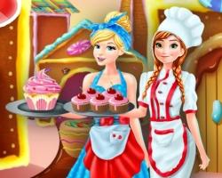 Anna And Cinderella At The Cupcakes Factory