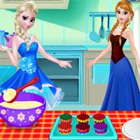 Frozen Sisters Cooking Cake