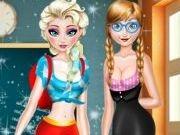 Elsa And Anna Highschool Fashion game