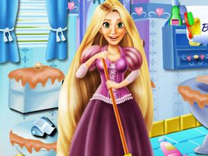 play Rapunzel Bathroom Clean Up